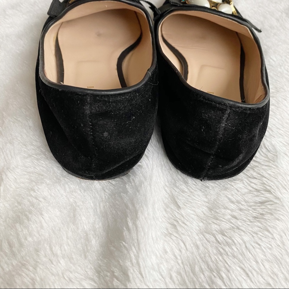 Gucci Black Velvet Jewel-Embellished Loafers - Picture 8 of 16